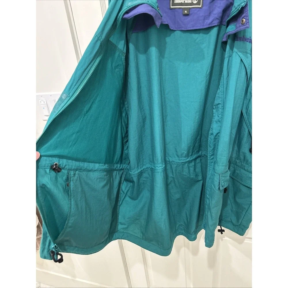 Retro Timberland Weathergear Mens XL Coat‎ Green Full Zip Lightweight Jacket